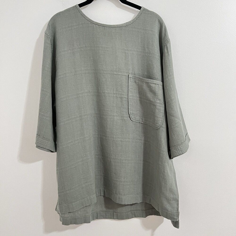 O.N.S Linen Blend Relaxed Casual Shirt Size M Light Green 6008 Resort Beach
